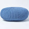 Homescapes Large Round Cotton Knitted Pouffe Footstool