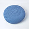 Homescapes Large Round Cotton Knitted Pouffe Footstool