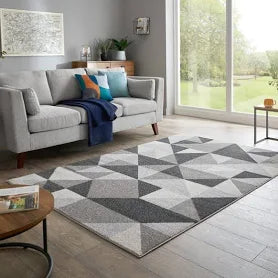 Dunelm Geo Squares Modern Rug