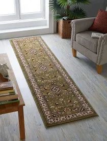 Lord of Rugs Sherborne Quality Traditional Classic Oriental Living Room Bedroom Rug Green Runner 66x230 cm (2'1"x7'7")