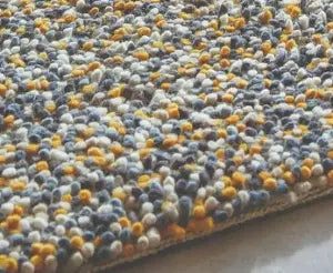Origins Ochre Yellow Rocks Shaggy Hand Crafted Rug