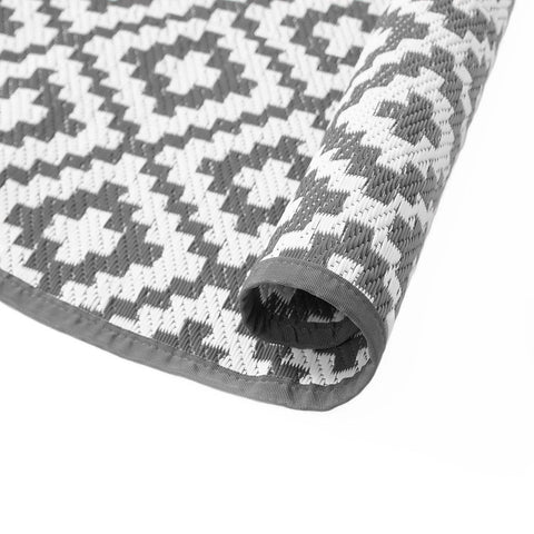 OHS Geometric Waterproof Outdoor Round Rug