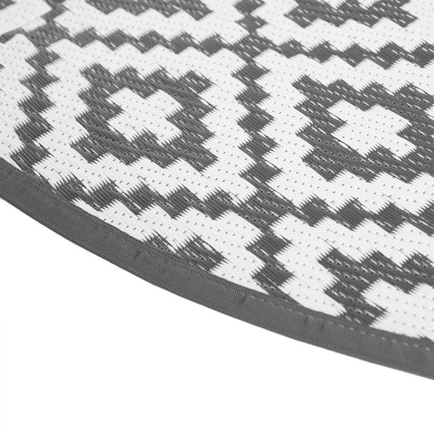 OHS Geometric Waterproof Outdoor Round Rug