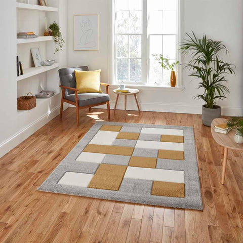Brooklyn BRK04 Grey Yellow 200cm x 290cm Rug