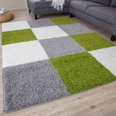 Myshaggy Collection Rugs Geometric Design 381 Green