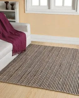 CHAKKAR DARK Stripe Beige Black Rug