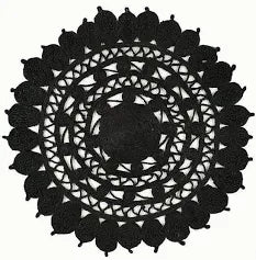 Zarla Black Round Rug