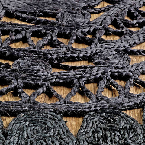 Zarla Black Round Rug