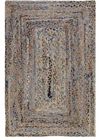 Second Nature Online JEANNIE Rectangle Rug Braided with Recycled Denim