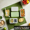 Premier Housewares Minimalist Green Lunch Box with Cutlery