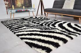 Bravich RugMasters Zebra Pattern Geometric Stripes Design Mix Super Soft High Deep Pile Luxury