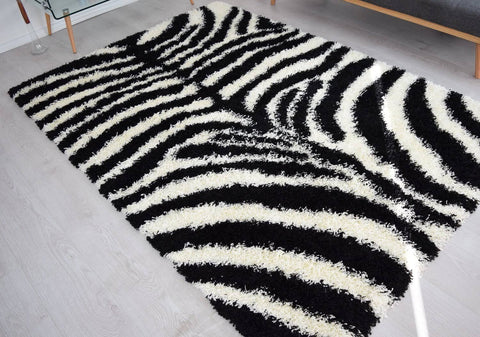 Bravich RugMasters Zebra Pattern Geometric Stripes Design Mix Super Soft High Deep Pile Luxury