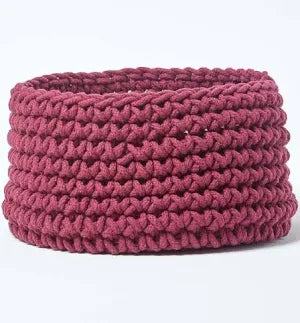 Homescapes Cotton Knitted Round Storage Basket