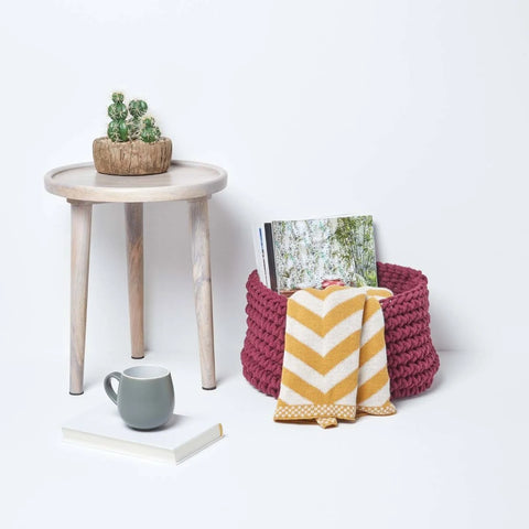 Homescapes Cotton Knitted Round Storage Basket