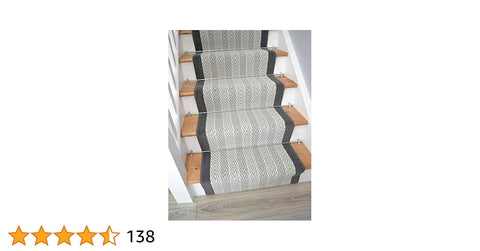Luna Grey Stairway Carpet Herringbone Design Cut To Size Long Narrow Hallway Stair Runner Rugs (60cm, 15ft (457cm))