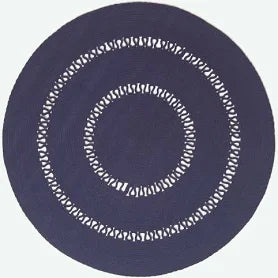 Homescapes Navy Crochet Braided Round Rug