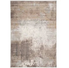Neutral Warm Beige Grey Distressed Abstract Area Rug