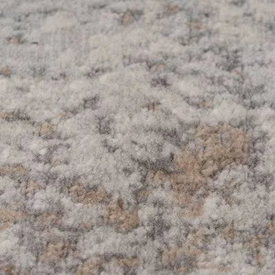 Neutral Warm Beige Grey Distressed Abstract Area Rug