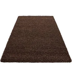 HMWD Modern Chocolate Brown Fluffy Deep Pile Anti Skid Area Shaggy Rug