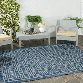 Nantucket Navy/Grey Indoor/Outdoor Area Rug SAFAVIEH Rug Size: Rectangle 121 x 170cm