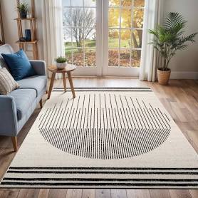 Corum Black/Off-White Rug Blue Elephant Rug