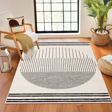 Corum Black/Off-White Rug Blue Elephant Rug