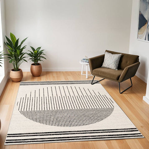 Corum Black/Off-White Rug Blue Elephant Rug
