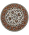 Large Agra Classic Herat Cream Rust Traditional New Zealand Wool Circle Rug 150cm (5ft Circle) Ivory