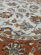 Large Agra Classic Herat Cream Rust Traditional New Zealand Wool Circle Rug 150cm (5ft Circle) Ivory