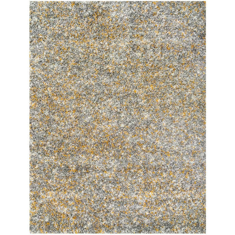 The Rug House Super Soft Ochre Yellow Grey Mottled Shaggy Area Rug