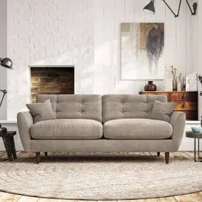 Dunelm Anders Large 3 Seater Sofa, Green, House Velvet Olive