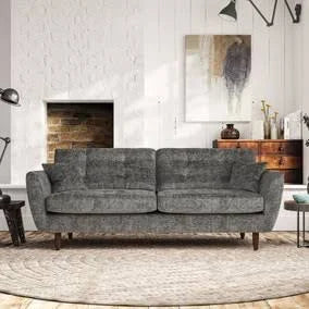 Dunelm Anders Large 3 Seater Sofa, Green, House Velvet Olive