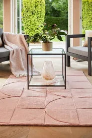Origins Pink Penny Carved Rug