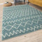 The Rugs Moroccan Duck Egg Blue Shaggy Living Room Rug