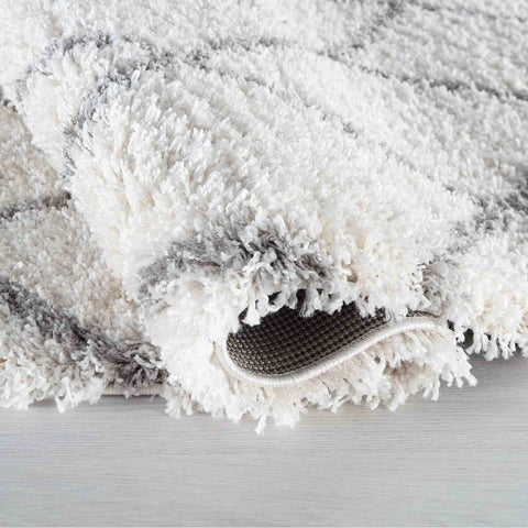 Moroccan Berber Shaggy Rugs Living Room Diamond Design - Light Cream / 80x150 cm Rectangle