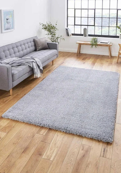 Sierra Grey Shaggy Rug by Think Rugs - 080 x 150 (2'8" x 4'11")