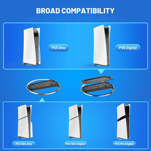 TanReginal Vertical Stand For PS5 Pro/Slim / PS5 Console, Compatible with Playstation 5, Easy-to-Install Stand with Nice Look, A Sturdy Screw