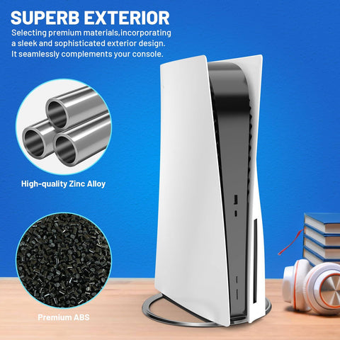 TanReginal Vertical Stand For PS5 Pro/Slim / PS5 Console, Compatible with Playstation 5, Easy-to-Install Stand with Nice Look, A Sturdy Screw