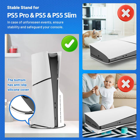 TanReginal Vertical Stand For PS5 Pro/Slim / PS5 Console, Compatible with Playstation 5, Easy-to-Install Stand with Nice Look, A Sturdy Screw