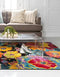 Unique Loom Lyon Collection Colorful Modern Floral Garden Area Rug