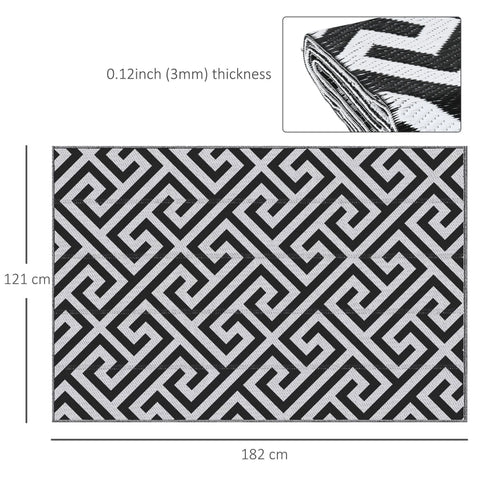 Outsunny 4' x 6' Outdoor Reversible Rug