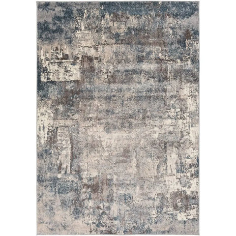Albryna Grey Blue Elephant Abstract Area Rug
