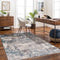 Albryna Grey Blue Elephant Abstract Area Rug