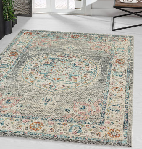 ClassicLiving Power Loom Grey Rectangle Rug