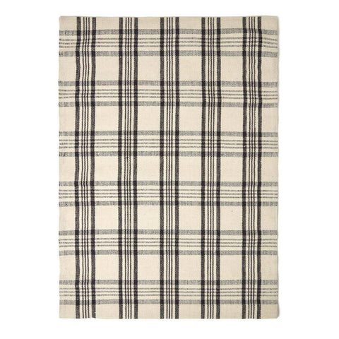Homescapes Logan Tartan Check Non-Slip 100% Wool Rug