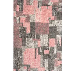 Retro Pink Mottled Shaggy Living Room Rug