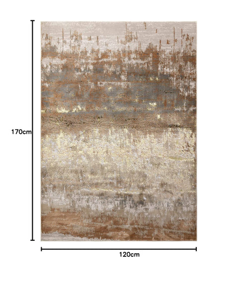 Lord of Rugs Aurora Dune Modern Abstract Shiny Gold Rug AU01