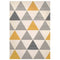 Yellow Ochre Grey Diamond Geometric Living Room Rug
