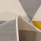 Yellow Ochre Grey Diamond Geometric Living Room Rug