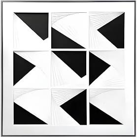 Prismatics Black & White Geometric Wall Art | Modern Handmade Decor H80 x W80 / Black